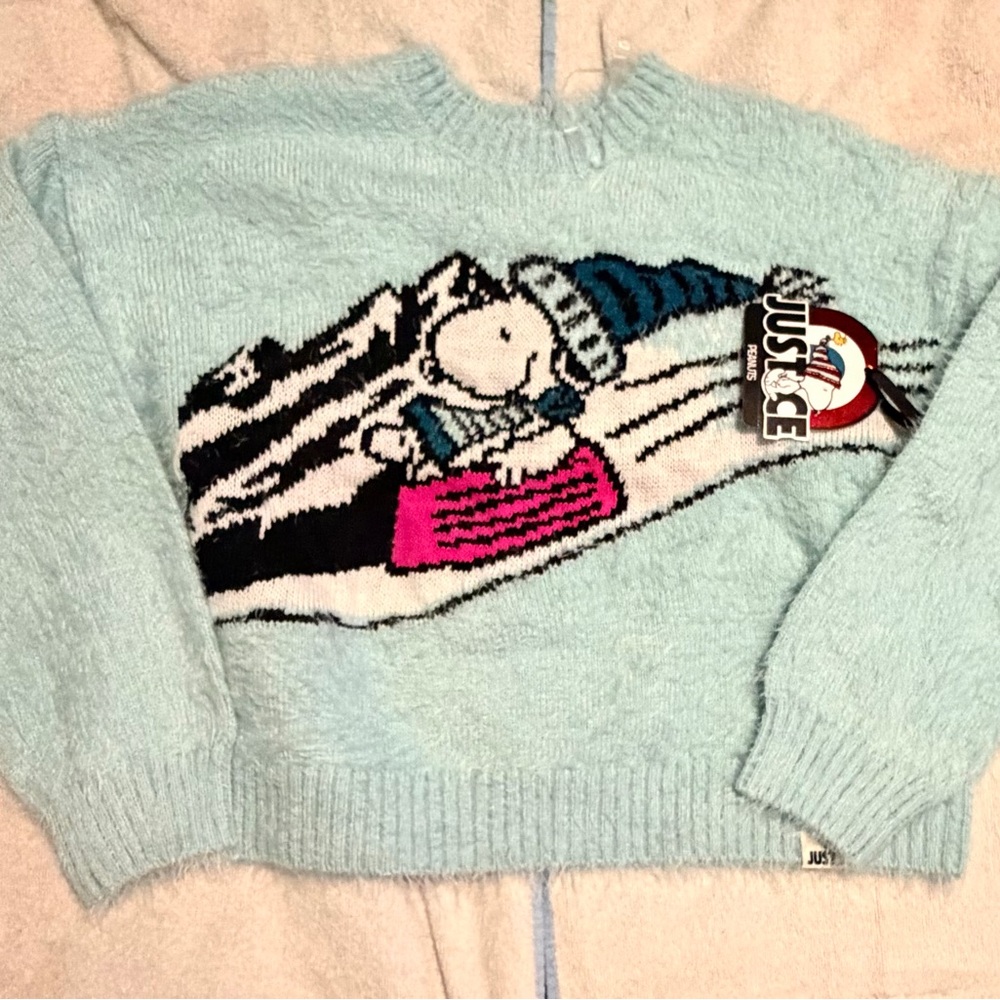 Justice x Snoopy Girls Collab Sweater, Sizes M(10)